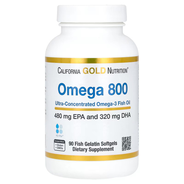 Omega 800 (рыбий жир Омега-3 фармацевтической степени чистоты), 80% ЭПК ...