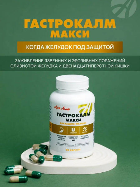 БАД Арт Лайф Гастрокалм Макси, 90 капсул( масса 600 мг).Способствует ...