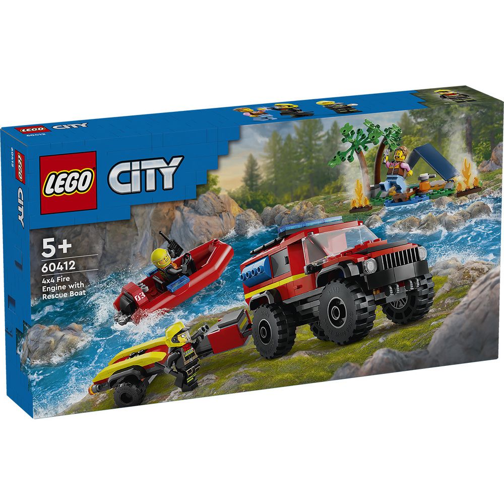 Конструктор LEGO City 60412 Пожарная машина со спасательным катером -  купить с доставкой по выгодным ценам в интернет-магазине OZON (1410114796)