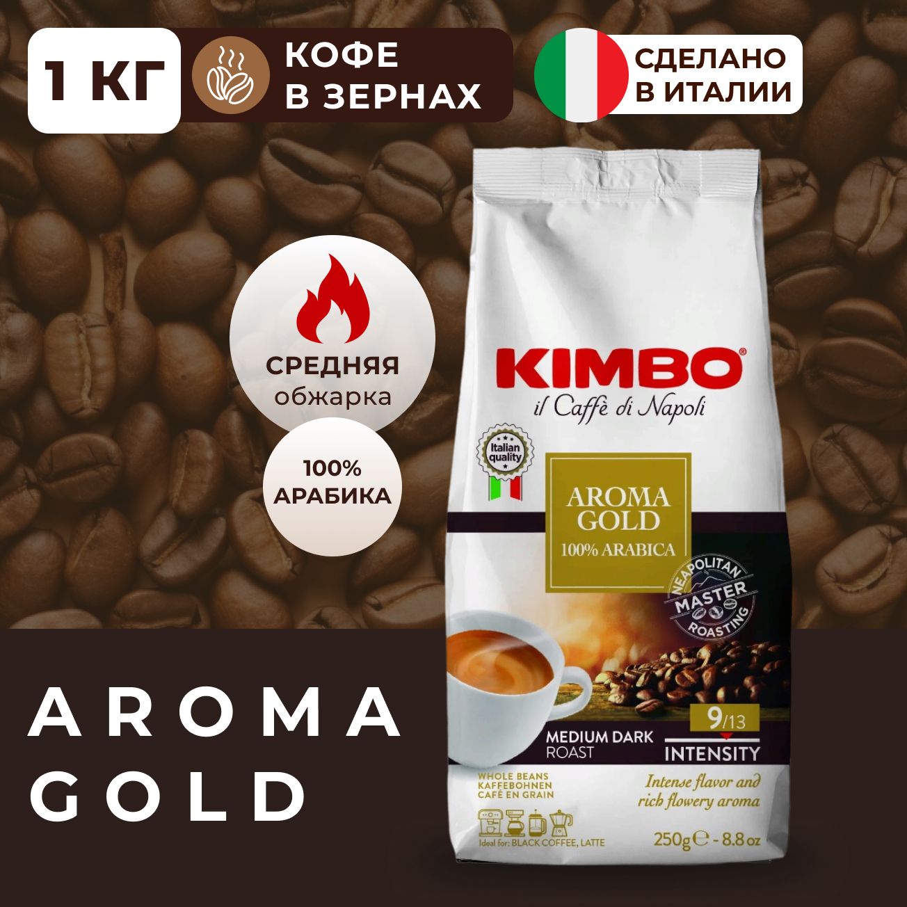 Кофе в зернах Kimbo (Кимбо) – купить зерновой кофе на OZON по низкой цене