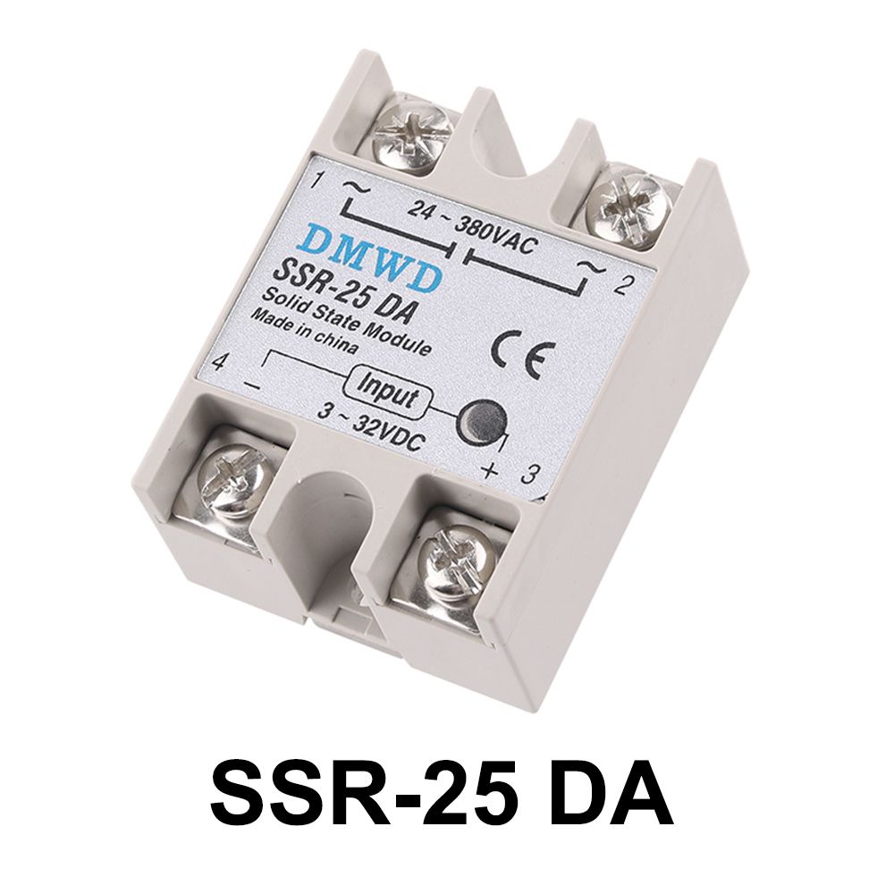 SSR-25DAТвердотельноереле,25AОднофазныймодульSSR25DADC-AC3-32V12VDCдо24-380V220VAC-1шт.