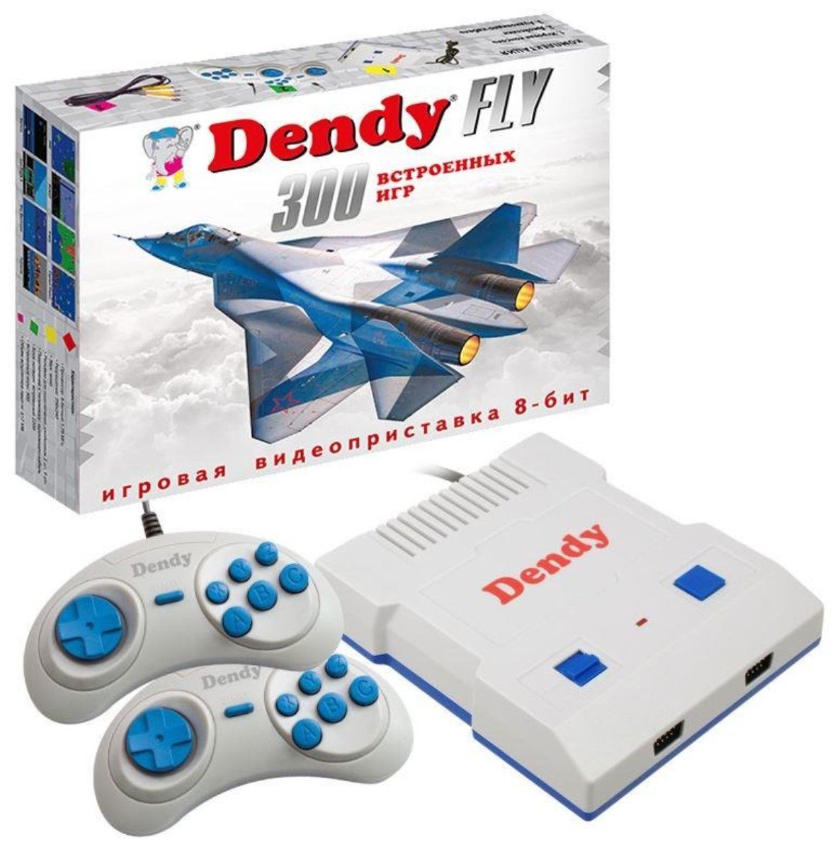 Игровая консоль DENDY FLY 300 игр - купить с доставкой по выгодным ценам в  интернет-магазине OZON (1438892497)