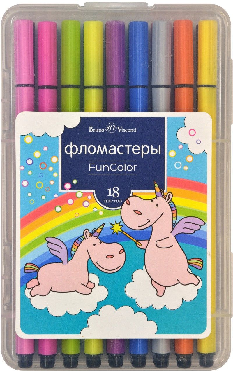 Фломастеры FunColor, 18 цветов, в ассортименте