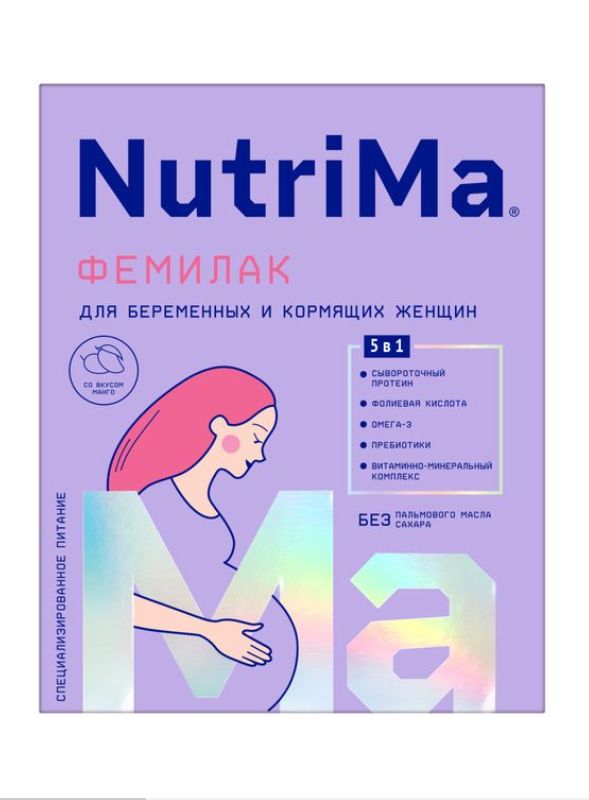 NutriMa фемилак со вкусом манго для питания беременных и кормящих женщин 350г