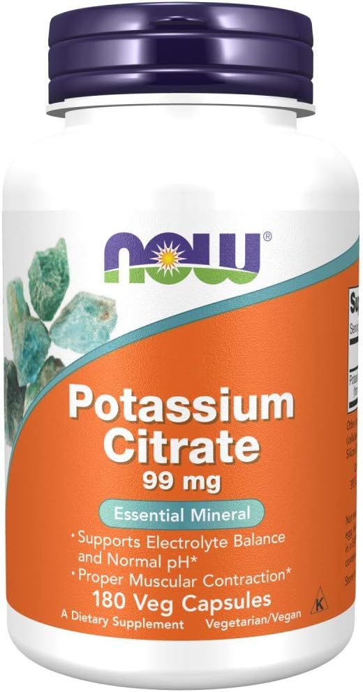 Цитрат калия Now Foods Potassium Citrate, 99 мг, 180 капсул