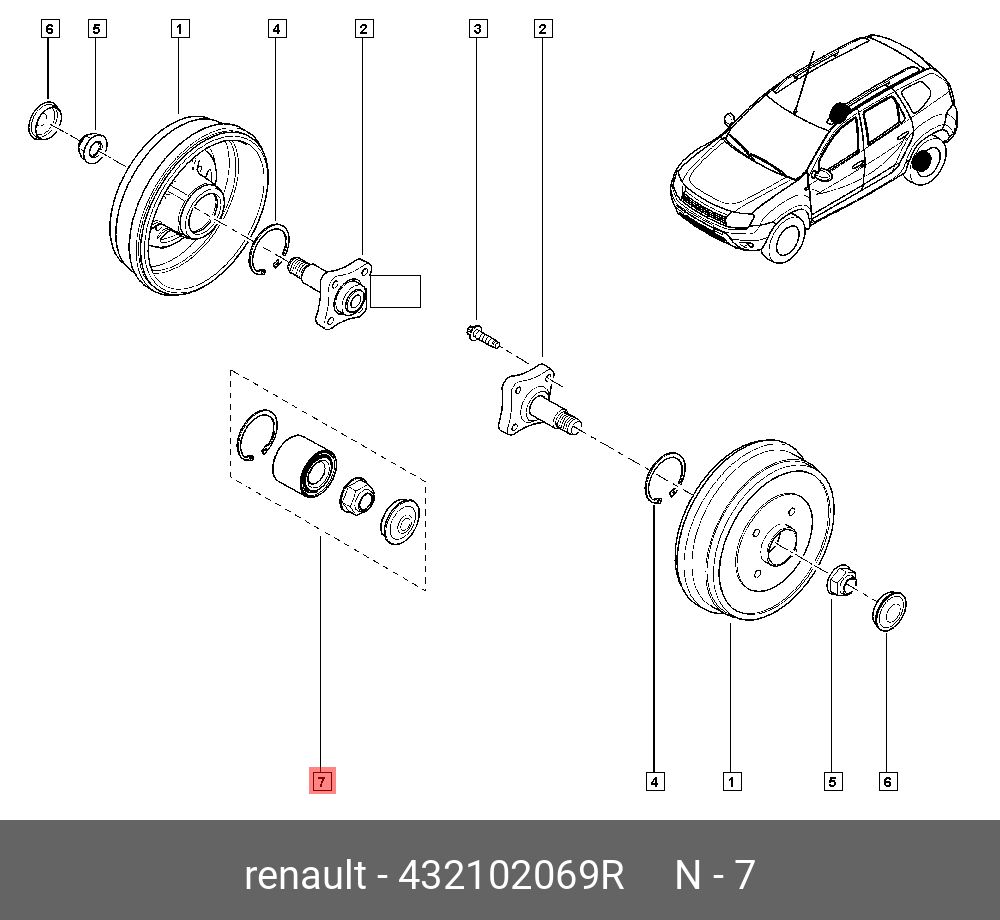 Порядок сборки передней ступицы рено дастер Комплект подшипника ступицы колеса зад Renault 432102069R - купить по доступным 