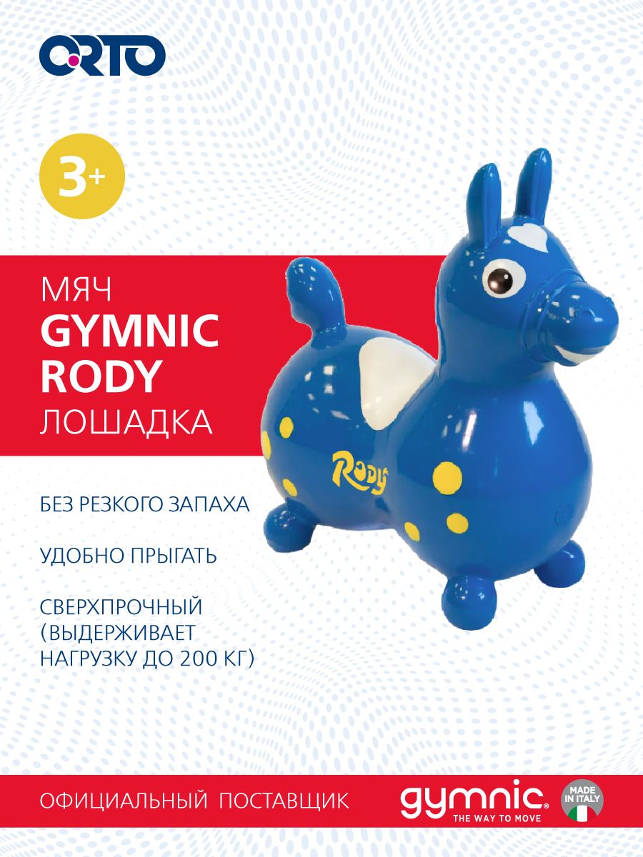 Детский фитбол (гимнастический мяч) Rody синий