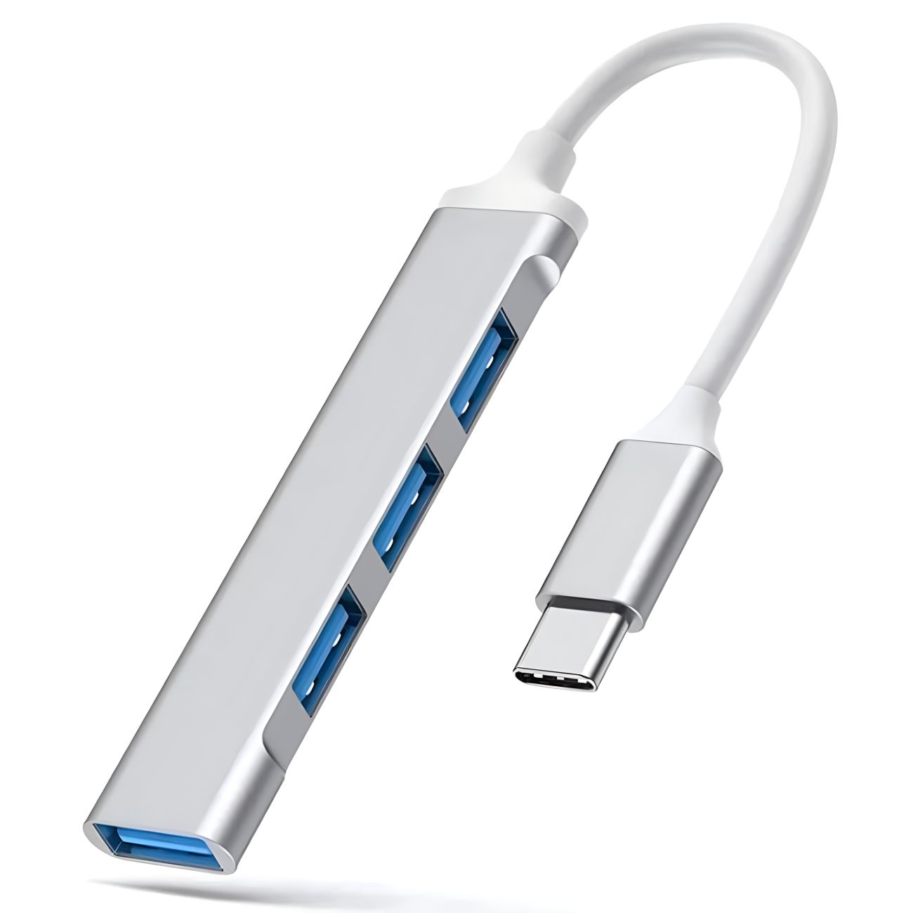 USB хаб Type-C 3.0/4 в 1 USB разветвитель Тайп Си/USB концентратор/USB 3.0 Hub, алюминиевый корпус серый