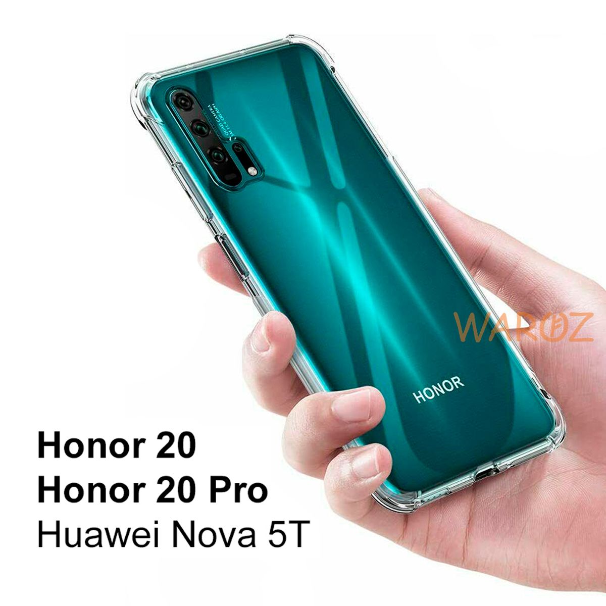 Чехол для смартфона Honor 20 / 20 PRO, Huawei Nova 5T силиконовый  противоударный с защитой камеры, бампер для телефона Хонор 20 / 20 про,  Хуавей Нова 5Т прозрачный бесцветный - купить с