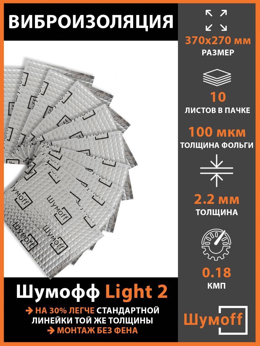 Виброизоляция Шумофф Light 2 (10 листов)