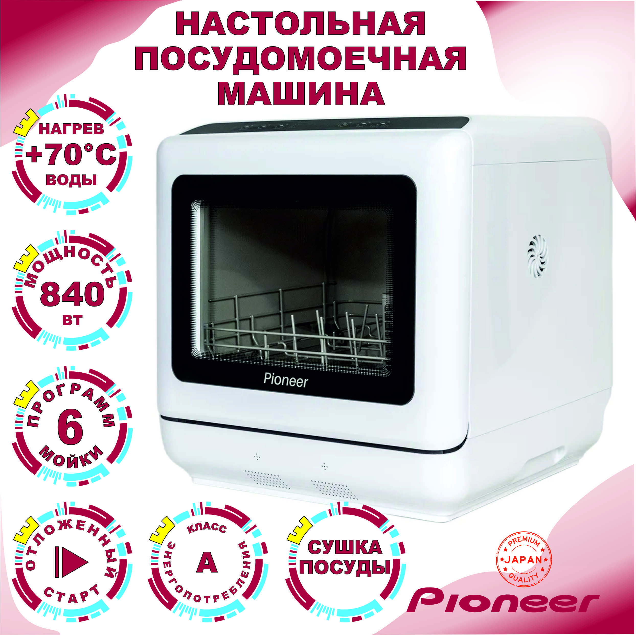 Посудомоечная машина Pioneer DWM04, белый купить по выгодной цене в  интернет-магазине OZON (1434107999)