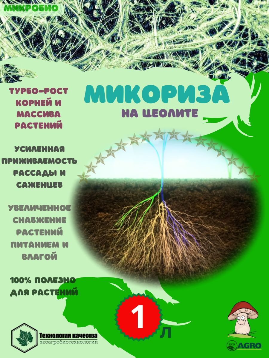 Микориза на цеолите/Полезный субстрат для растений и почвы/1 л