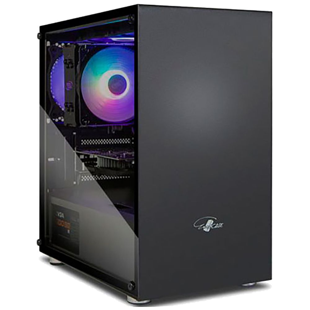 КорпусдляПКчерный,MiddleTower,RGB,ARGBвентилятор,Micro-ATXEurocase(00-00854019)закаленноестекло