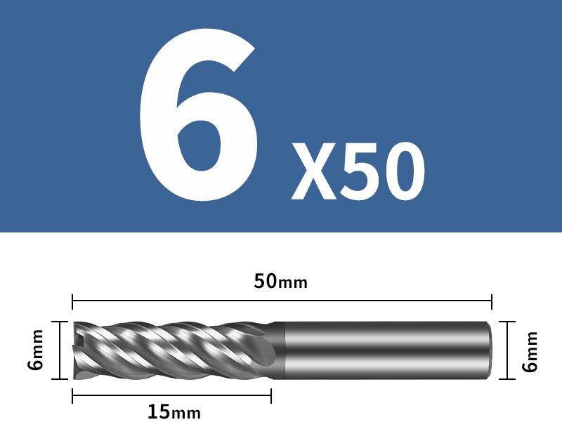 Фреза концевая D6*C15*P70*d6*Z4*L50 повышенной твердости монолитная