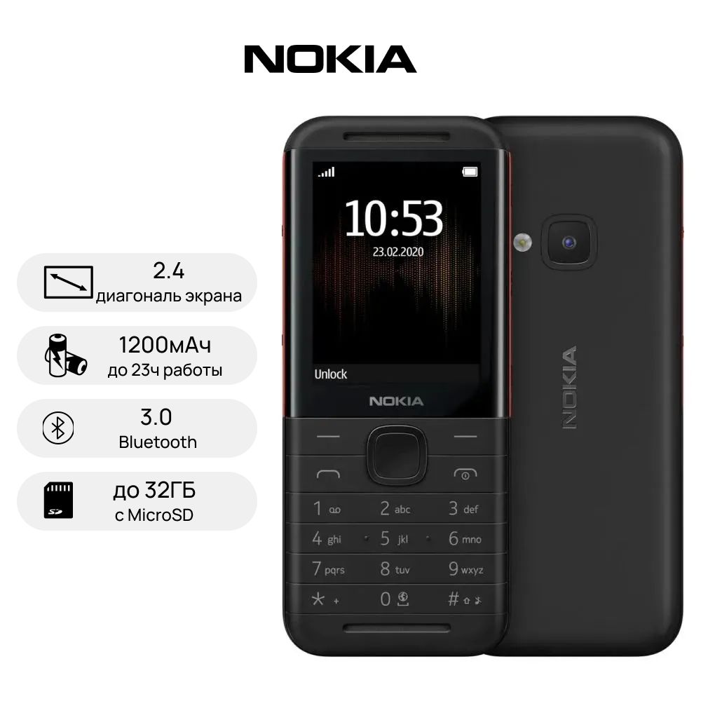 Мобильный телефон Nokia 5310 Dual SIM, черный, красный - купить по выгодной  цене в интернет-магазине OZON (1034064193)