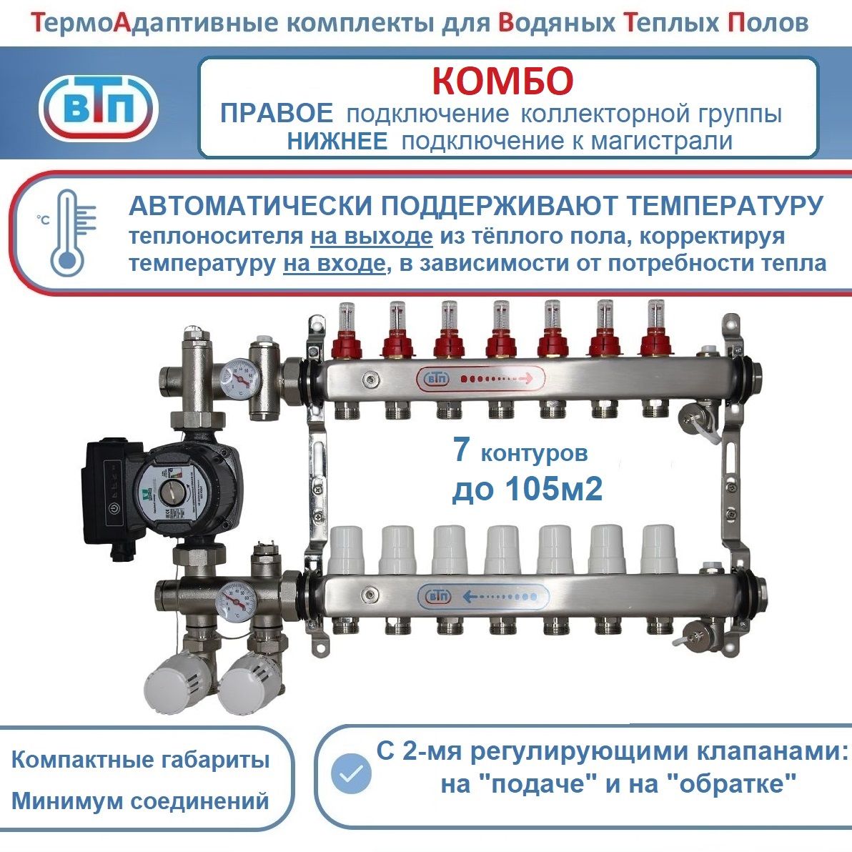 Размер шкафа для коллектора теплого пола на 6 контуров