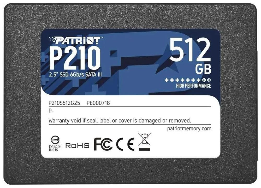 Patriot Memory 512 ГБ Внутренний SSD-диск 2.5  P210 512 Гб SATA III P210S512G25 (2.5  P210 512 Гб SATA III P210S512G25)