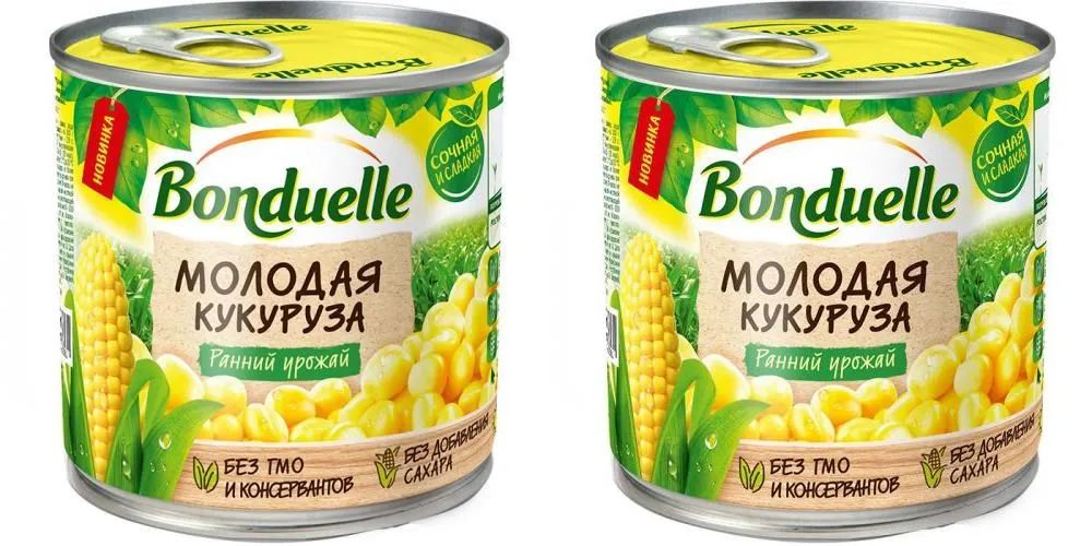 Bonduelle Кукуруза молодая, сладкая, 425 мл, 2 уп