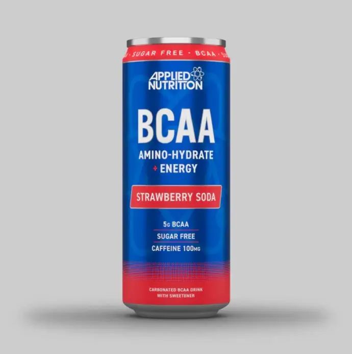 AppliedNutritionBCAA+CAFFEINE330ml(STRAWBERRYSODA),газированныйнапитоксBCAAнизкокалорийный,освежающийисвеликолепнымвкусом