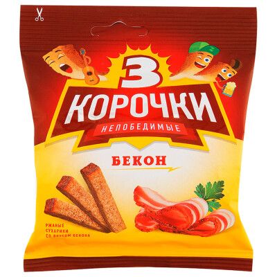 Сухарики Три Корочки бекон 40г