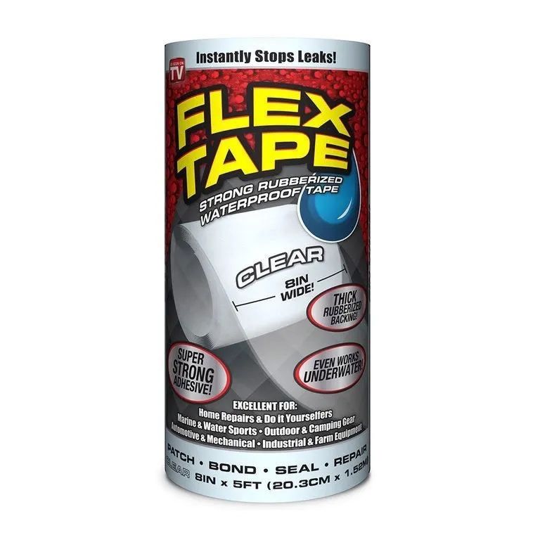 Клейкая лента Flex tape, водонепроницаемая, сверхпрочная изолента 20 см x 1,5 м белая