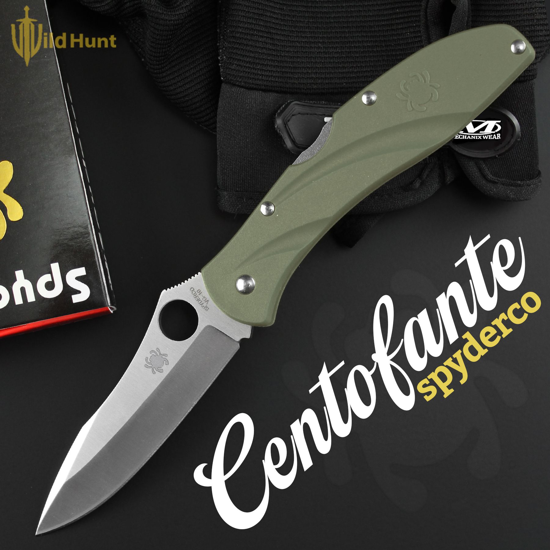 Туристический складной нож Spyderco Centofante 3 Green