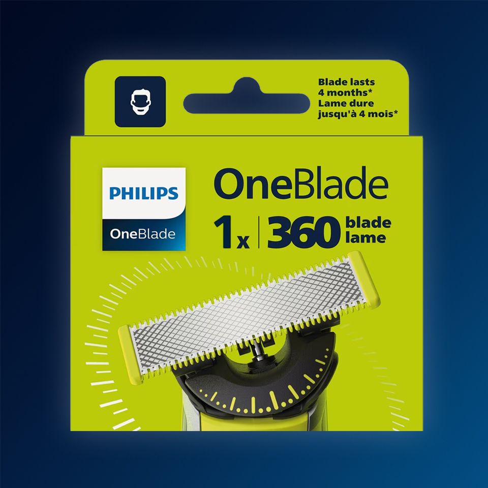 Cменные лезвия для триммера Philips Oneblade, 360 градусов, насадка для триммера Philips Oneblade, QP410/50, 1шт