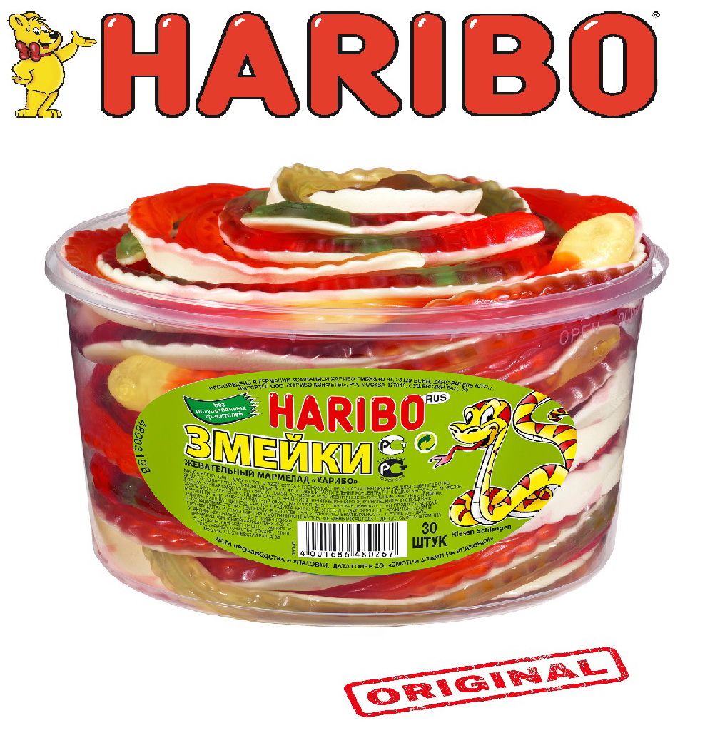 HARIBO мармелад жевательный "Змейки" Анаконда 1,2 кг.