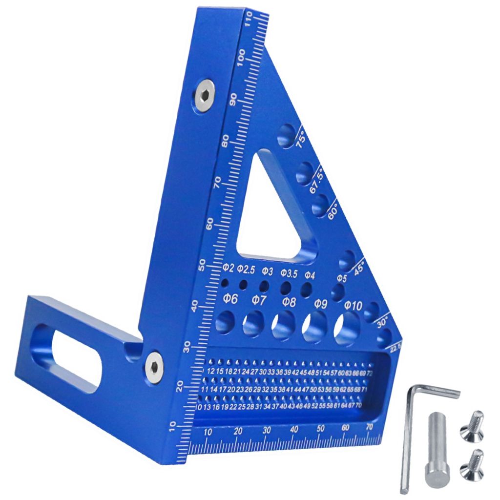 Деревообрабатывающая треугольная линейка-синяя