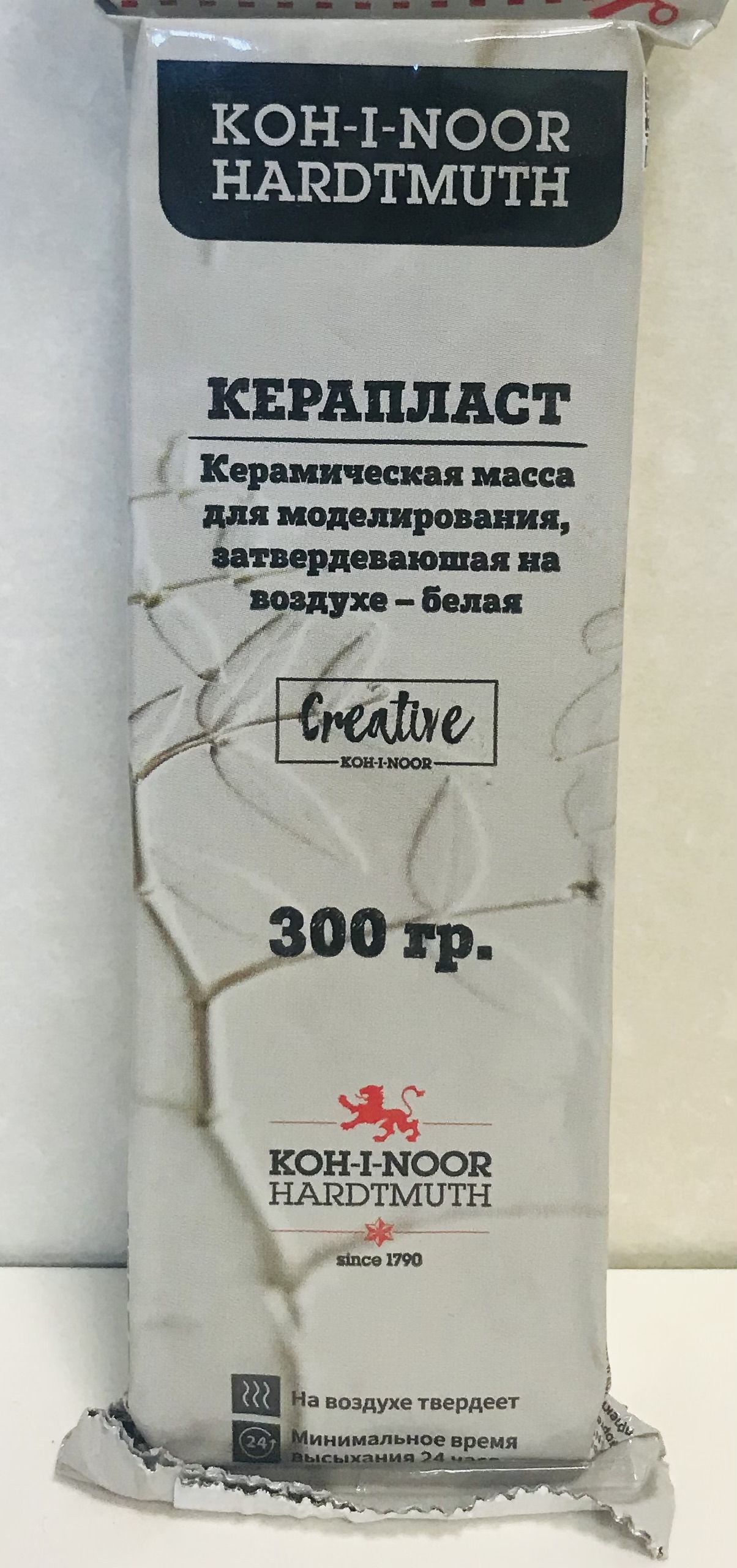Масса для лепки koh-i-noor керапласт 300 гр самозатвердевающая, натуральная, белая