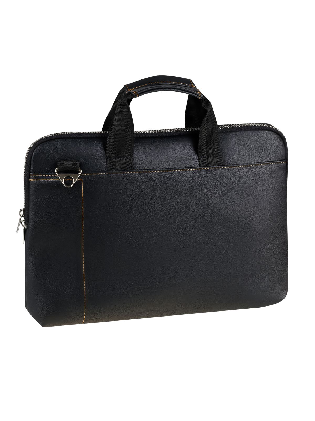 Сумка для документов Megapolis", искусственная кожа, черная, с ремнем (По_КЗ_1174)