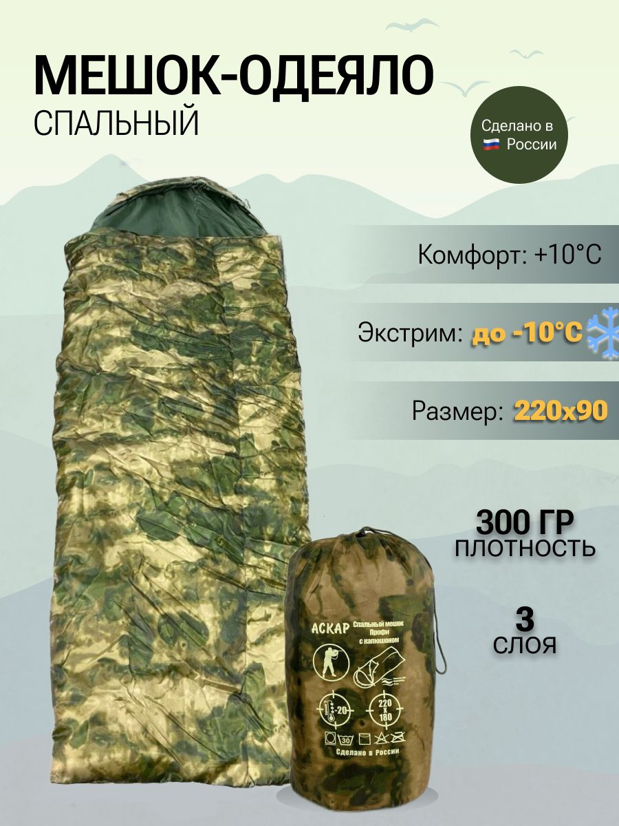 Туристический мешок спальный 220х90 / спальник -10 C