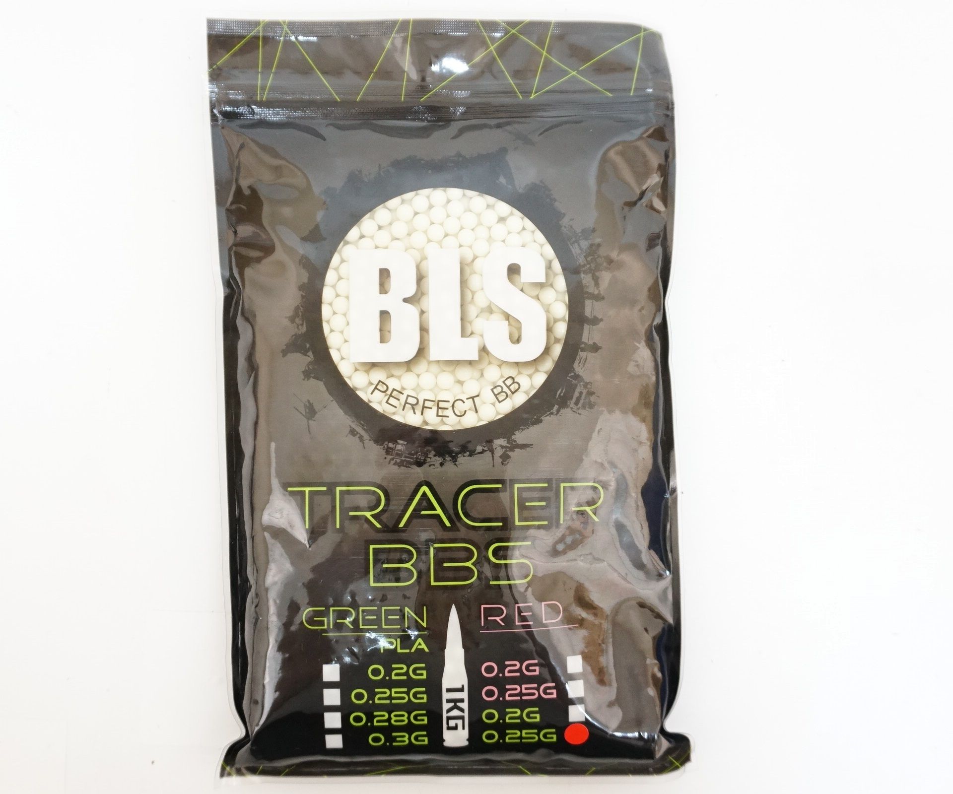 Шары трассерные BLS Tracer 0,25 г, 4000 штук (1 кг, зеленые)