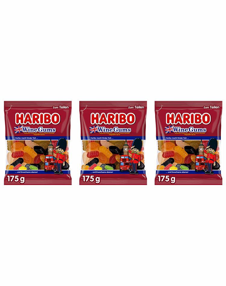 Мармелад Haribo Wine Gums, 3 уп по 175 гр