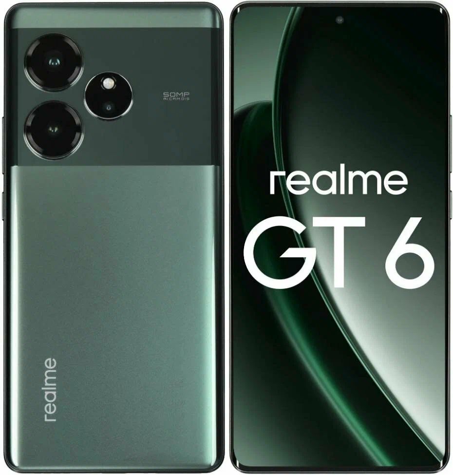 realmeСмартфонGT6Ростест(EAC)12/256ГБ,зеленый