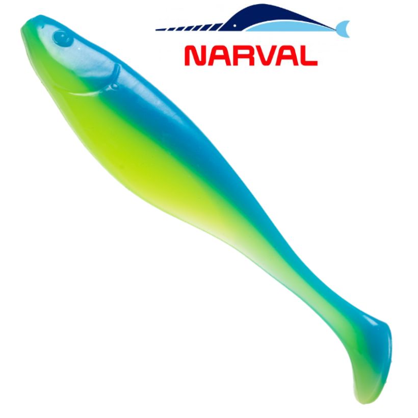 Приманка силиконовая Narval Commander Shad 12cm цв. #016 Blue Mint / Виброхвост для джига на судака, щуку / Силикон Командер Шед