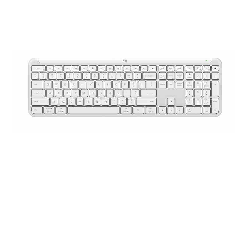 Alzzlie Клавиатура беспроводная Logitech K950,white, Английская раскладка, белый