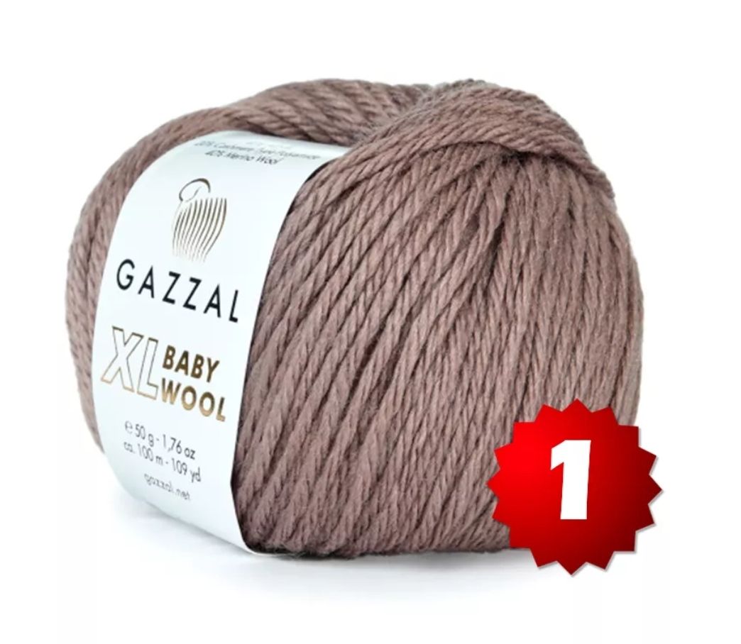 GAZZALBABYWOOLXLцвет-835(40-мериносоваяшерс20-кашмир40-акрил)50г-105м