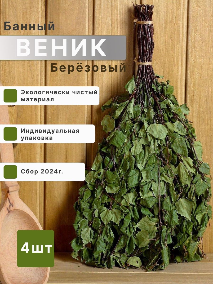 Веникдлябанибереза4шт.Вкартоннойкоробке.