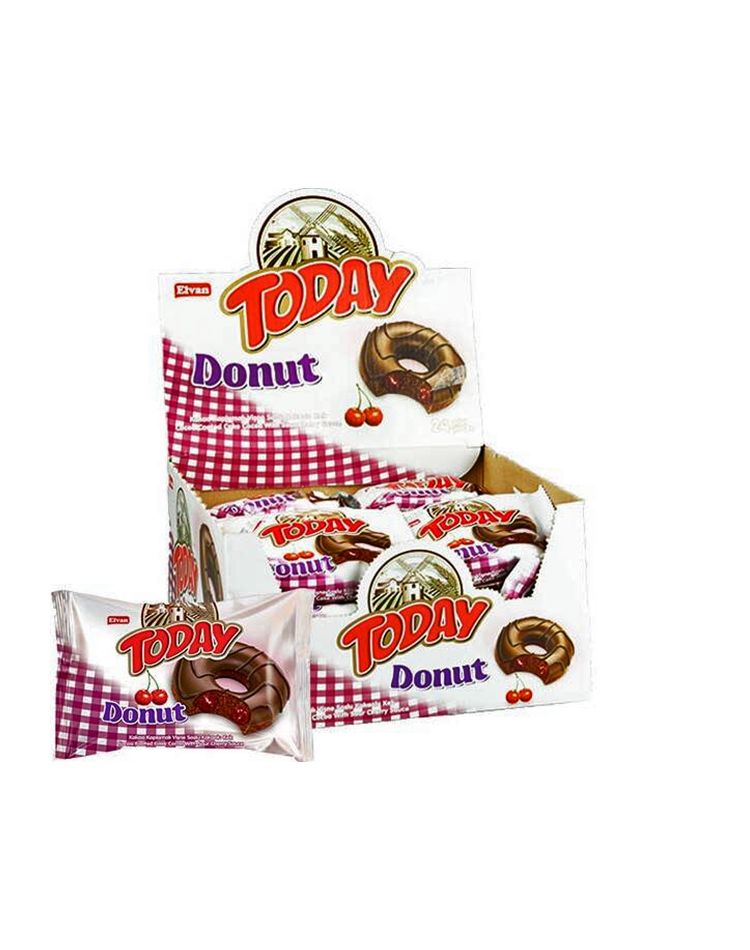 Пончик Today Donut со вкусом вишни, 24 шт по 50 гр