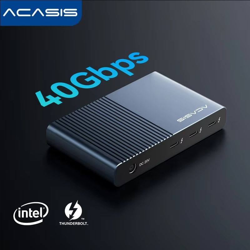 Док-станция Acasis Thunderbolt 4 40 Гбит/с USB 4.0 5 в 1 концентратор Type-C Deck 8K@60HZ видеовыход PD зарядка для Macbook Pro