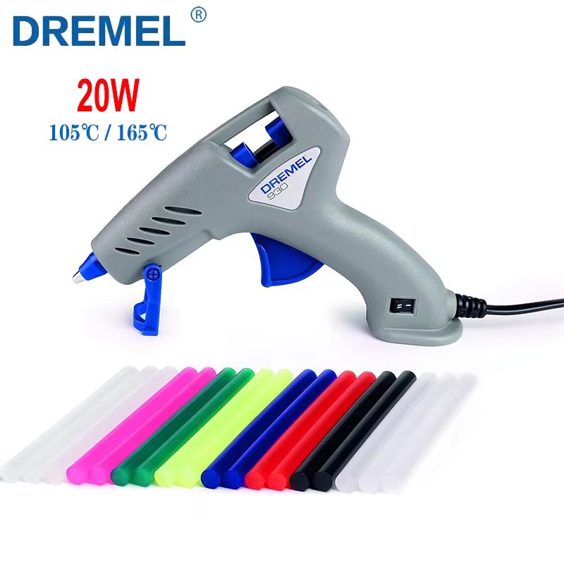 Клеевой пистолет для рукоделия Dremel 930 (термопистолет для горячего клея) электрический, 20 Вт, для стержня 7 мм