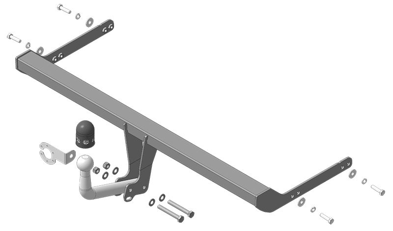 Фаркоп (ТСУ) на Volkswagen Polo 2010-2022; Skoda Rapid 2012-н.в. (оцинк. шар) - S101A
