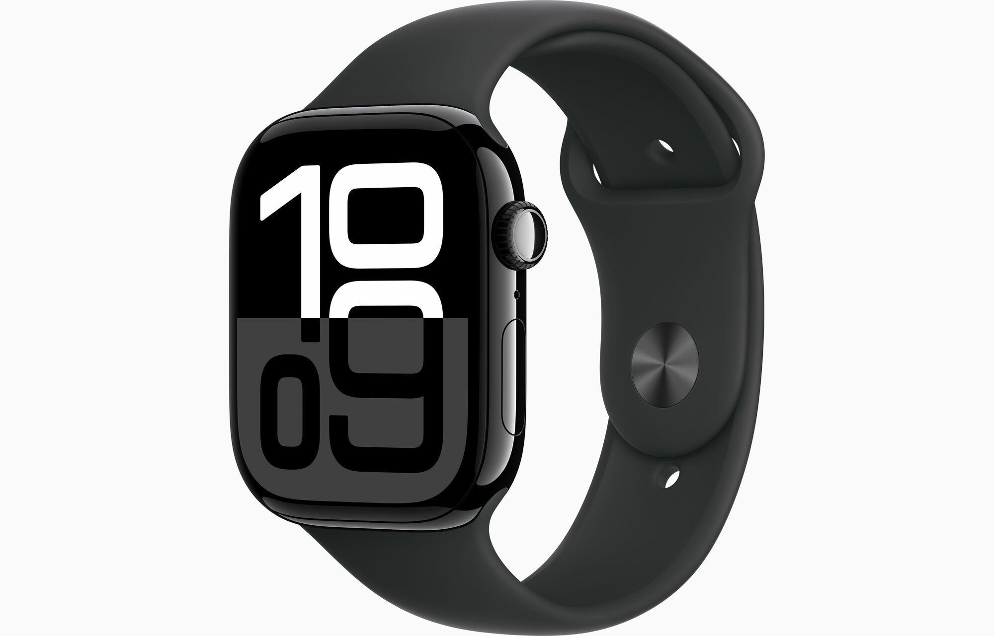 УмныечасыAppleWatchSeries10,GPS,42мм,JetBlackAluminumCasewithBlackSportBand-M/L