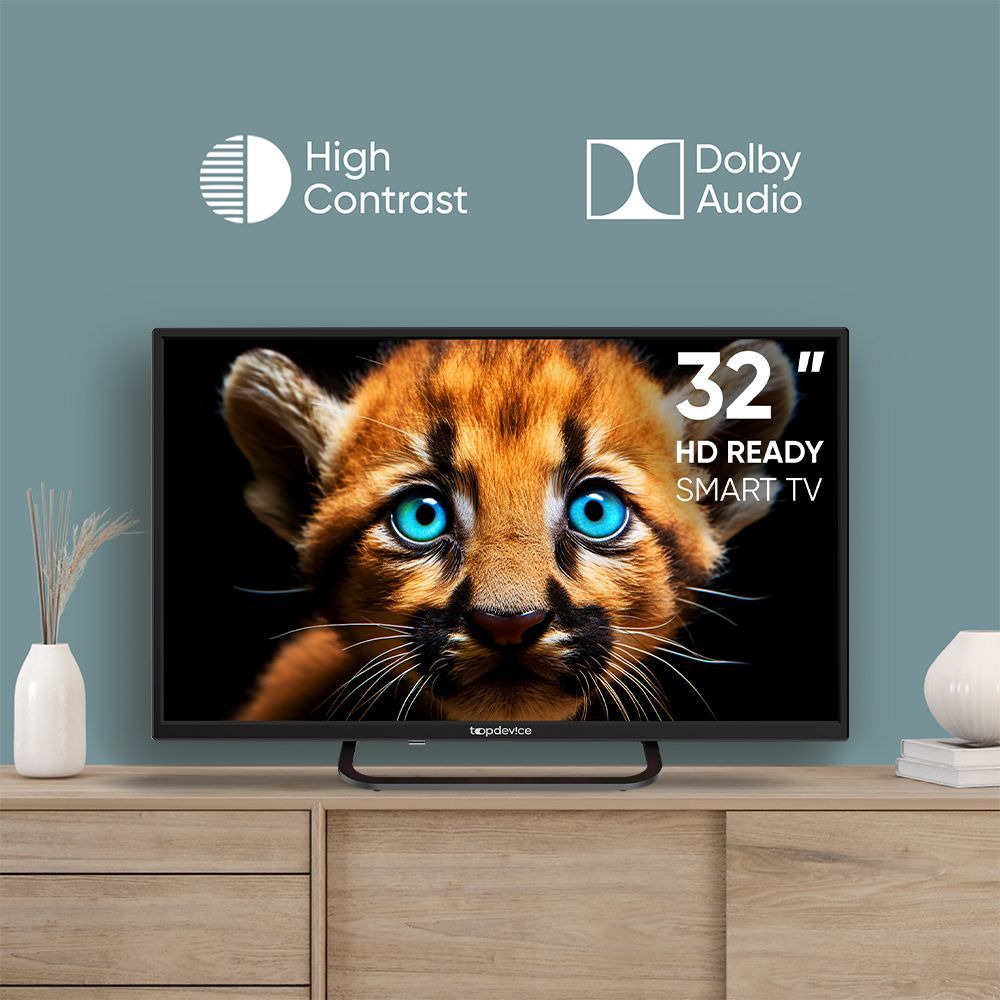 topdev!ce Телевизор TV 32" SMART (TDTV32BS02H_BK), 720p, Smart TV WildRed,  32" HD, черный