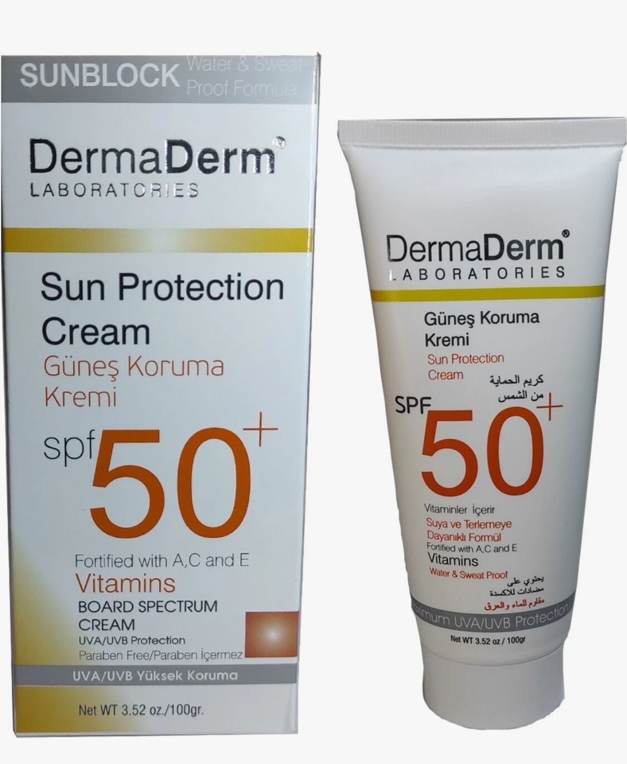 DERMADERM СОЛНЦЕЗАЩИТНЫЙ КРЕМ SPF + 50, 100 гр