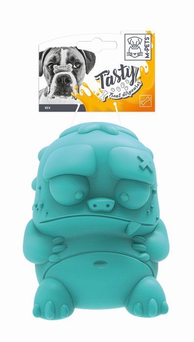 M-PETS Игрушка каучуковая для собак Зомбик с дозатором угощений, цвет голубой (аналог Kong)