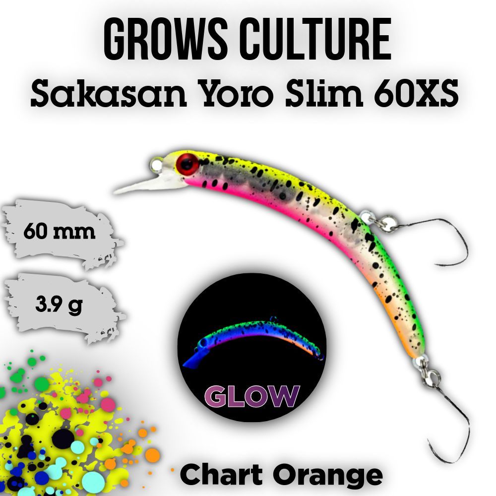 Воблер на форель Grows Culture Sakasan Yoro Slim 60XS 60mm/3,9g/тонущий