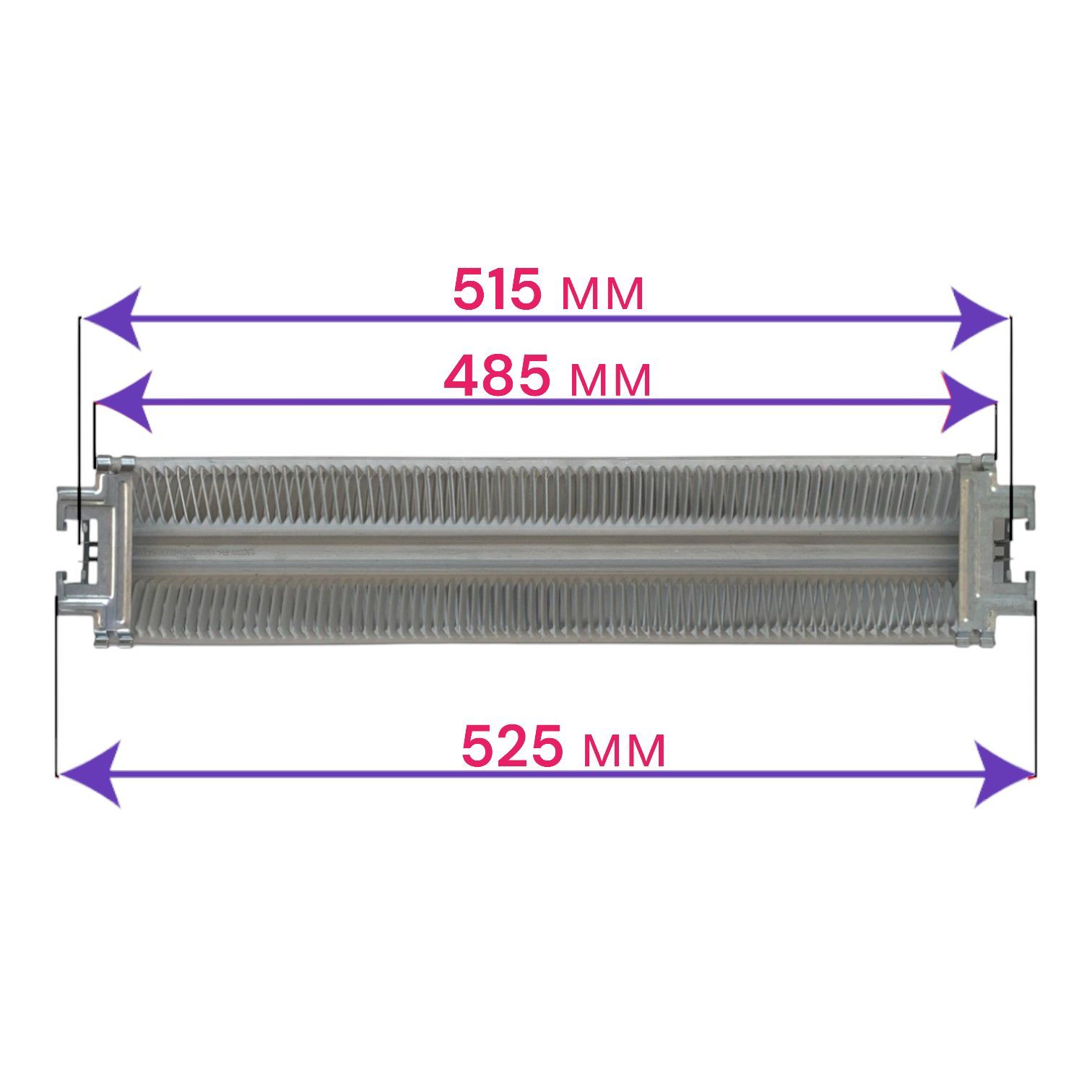 Универсальный ТЭН 1500W (750W+750W) с креплением для конвекторов