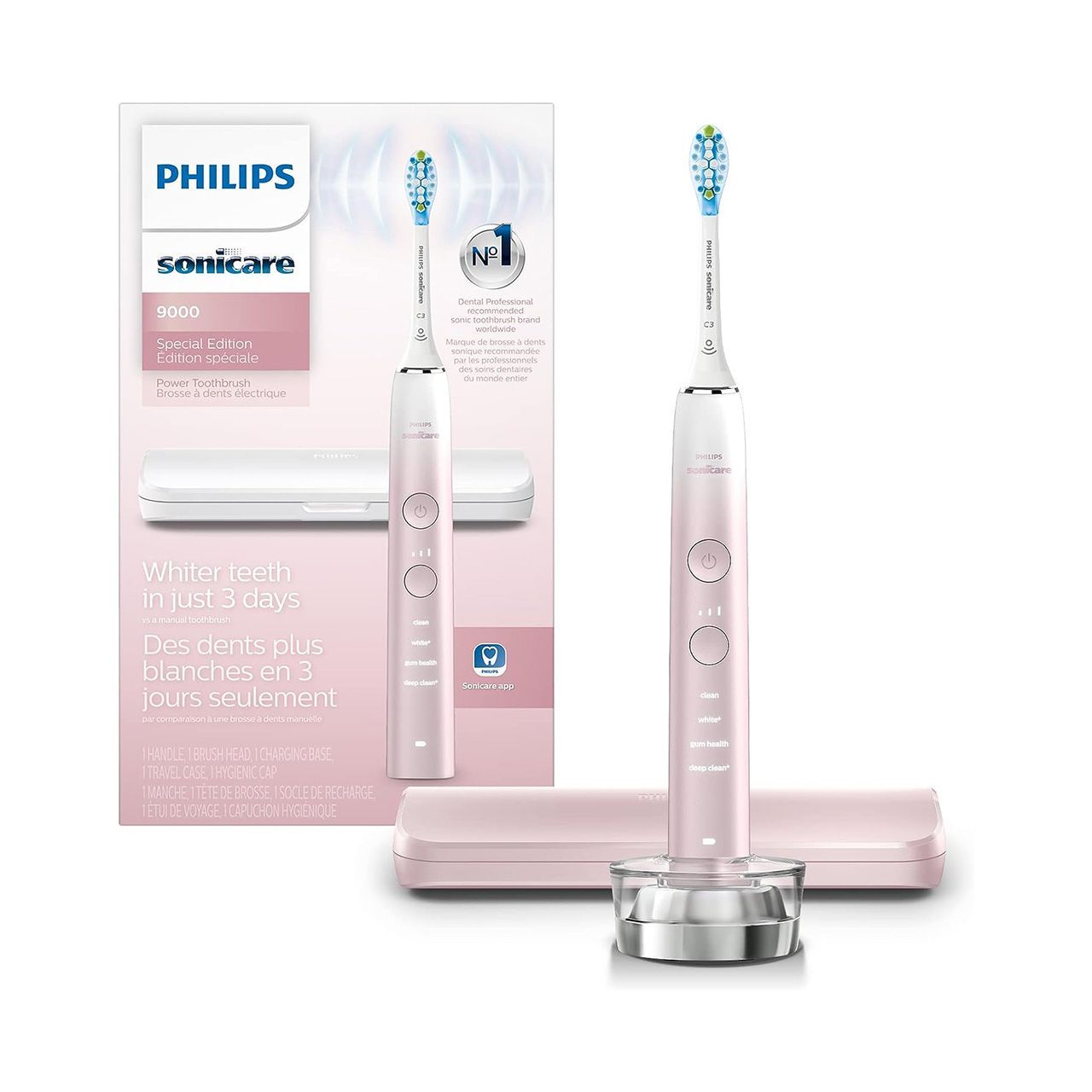 Philips Набор электрических зубных щеток Philips Электрическая зубная щетка Sonicare DiamondClean Набор 9000 серии HX9911, розовый